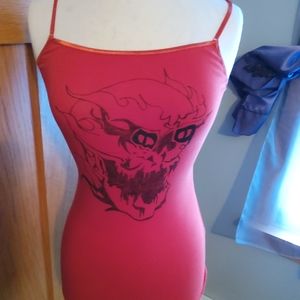 Hand drawn skull tank top